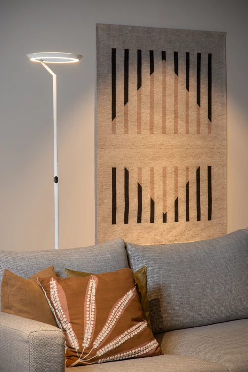 Lucide CELESTE - Lampadaire - Ø 28 cm - LED Dim. - 1x21W 2700K - Blanc - ambiance 1